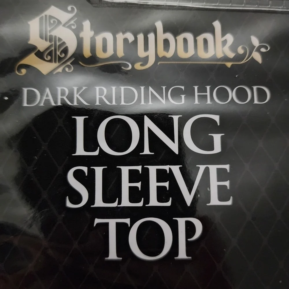 NWT Storybook Dark Riding Hood Long Sleeve Top Child M/L Wolf Halloween Costume
